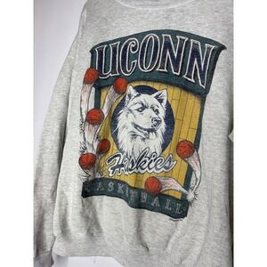 Vintage Lee Heavyweight UConn Huskies Basketball Sweatshirt Gray Mens XL USA
